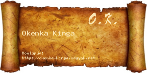 Okenka Kinga névjegykártya